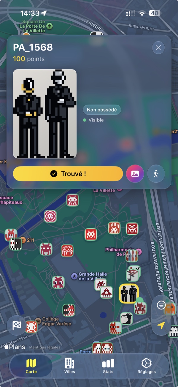La vague dans l'app InvaderHunter